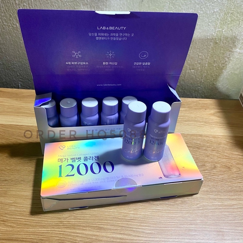 Mẫu mới - Collagen dạng nước đẹp da Lab Beauty 12000mg hộp 7 ống 30ml