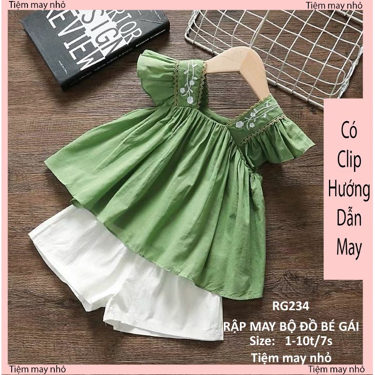 RG234_Rập giấy may bộ đồ bé gái