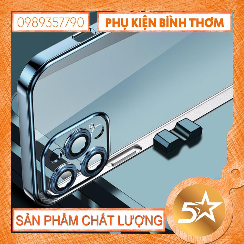 Ốp Lưng Dẻo Trong Suốt Viền Màu ToTu Duy Nhất Có Lớp Kính Bảo Vệ Camera Iphone 12mini/12/12Pro/12Promax