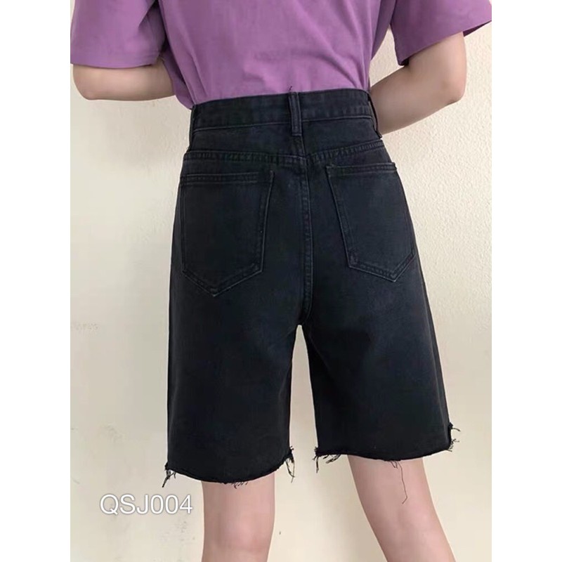 QSJ004 - QUẦN SHORT JEAN NỮ ĐEN