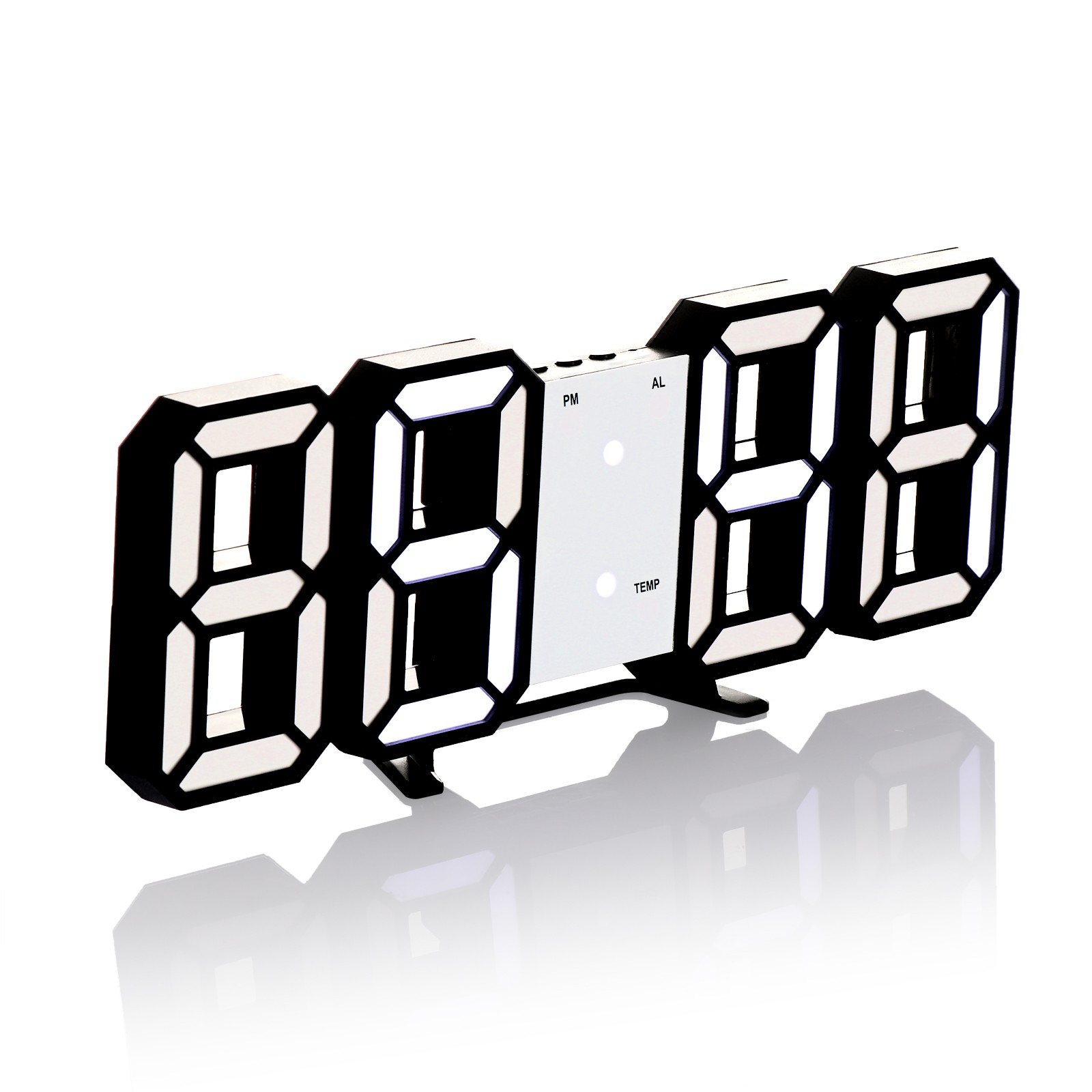 FAY USB charging 3D Digital clock Smart 3 Automatic Brightness Adjustment Desktop or Wall-mounted Alarm Clock Temperature Modern Night Light LED Date Bedrooms/Multicolor