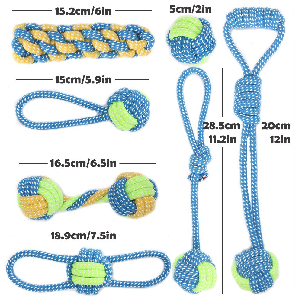 7 cái Đồ chơi cho chó gặm Đồ chơi dây bông bóng dễ thương cho chó Tương tác ngoài trời Răng sạch cho chó bóng dây Đồ chơi cho chó lớn nhỏ Đồ dùng cho thú cưng
