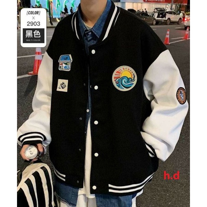 Áo Bomber Khoác Nam nữ Unisex Ngôi Nhà chất nỉ vs gió ko xùThời trang thu đông BasicJacket bóng chày  giữ nhiệt
