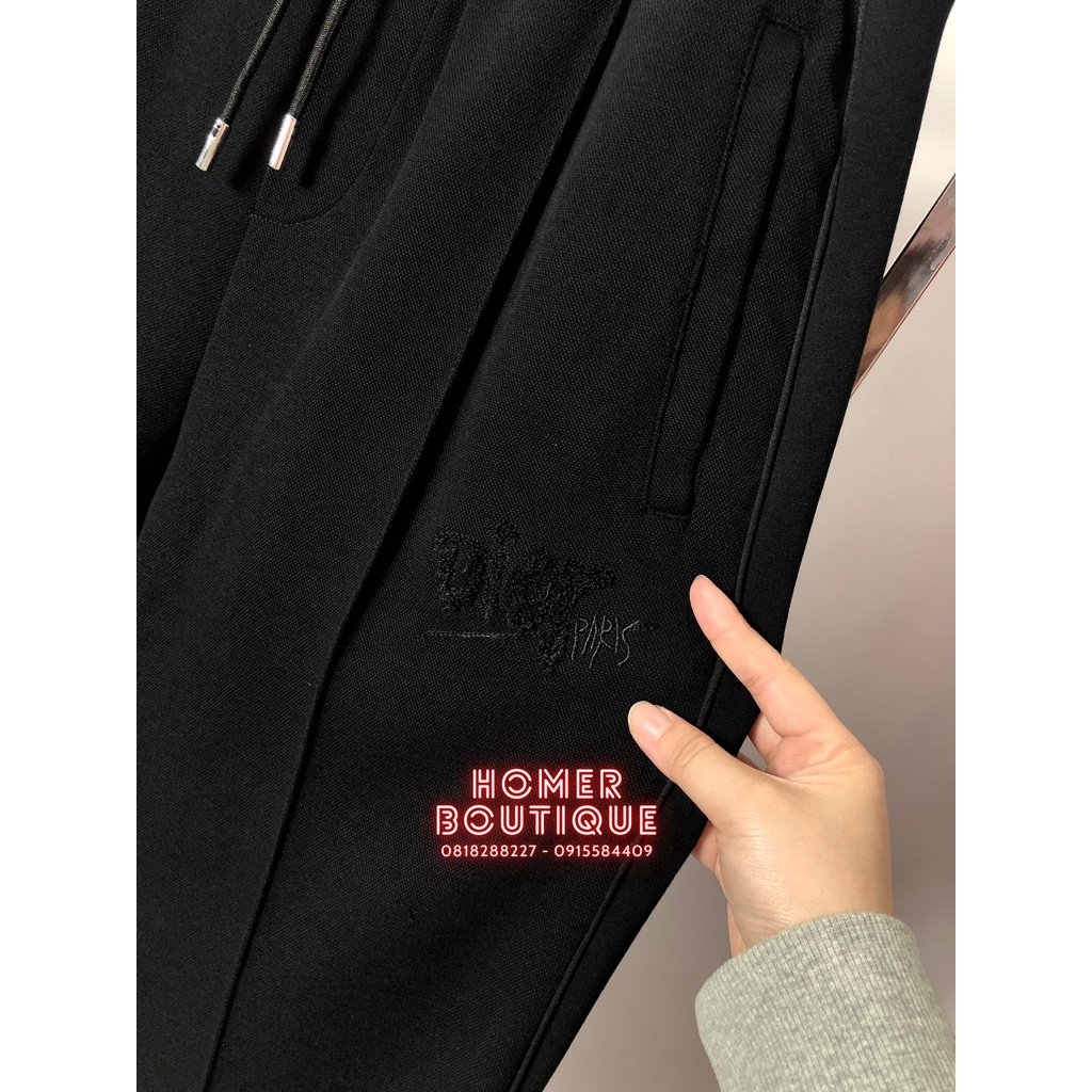 Bộ Thể Thao Nam Chất Nỉ Gai Co Giãn Mềm Mại, Ống Suông Rộng Rãi Dior x Shawn Logo Tracksuit