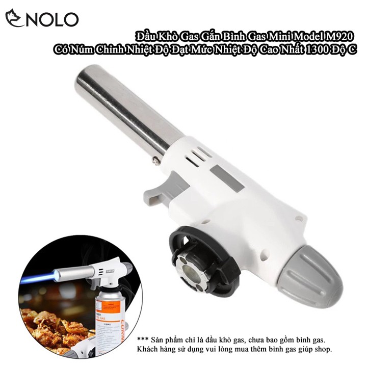 Bộ Đầu Khò Gas Gắn Bình Gas Mini M920 Có Núm Chỉnh Nhiệt Độ Đạt Mức Nhiệt Độ Cao Nhất 1300 Độ C