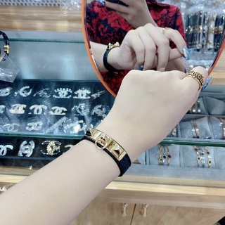 Vòng tay dây da cá tính, chanh sả