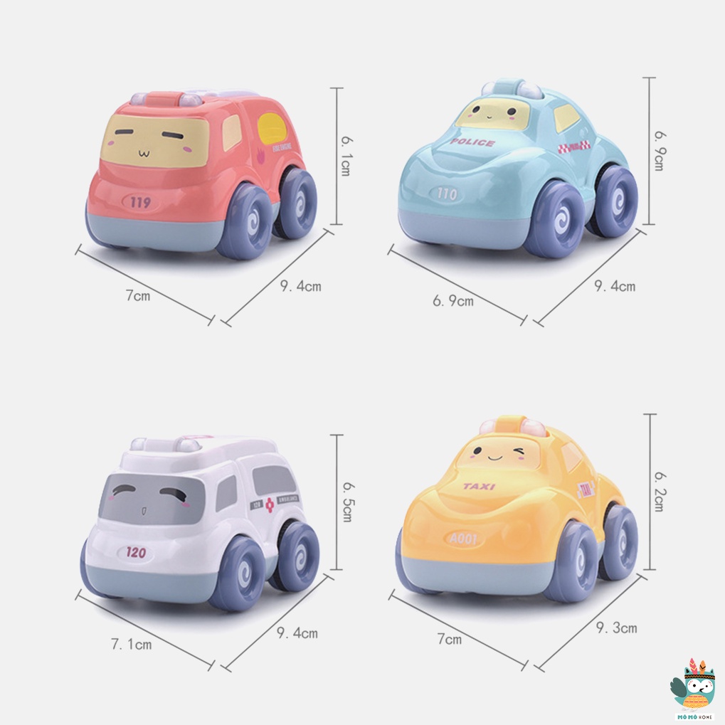 Ô tô đồ chơi quán tính cho bé gồm xe cảnh sát, cứu thương, cứu hỏa, taxi - Mô Mô Home