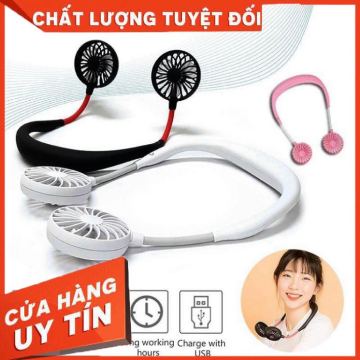 🌦️Bảo Hành 3 Tháng🌦️ Quạt Mini Mùa Hè Đeo Cổ Tích Điện Gấp Gọn, Điều Chỉnh Hướng Theo Ý Muốn Tiện Dụng- VietShop