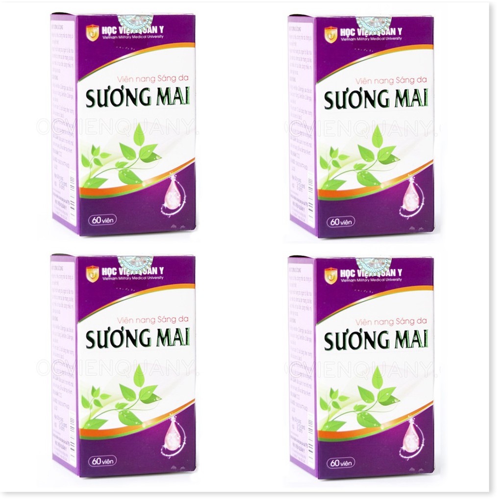 Combo 4 hộp viên uống sáng da Sương Mai Học Viện Quân Y