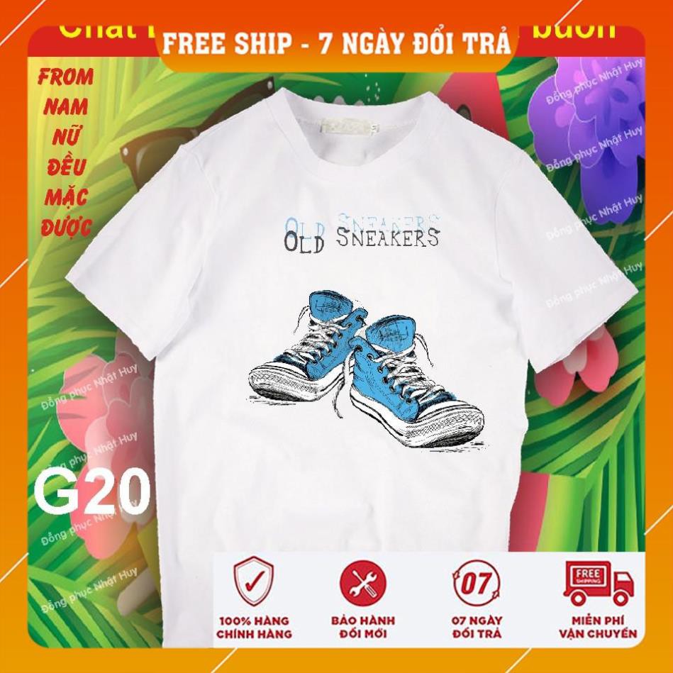 áo thun in giày đẹp G20, chất đẹp, bao đổi trả, giầy dây, đôi giày đẹp
