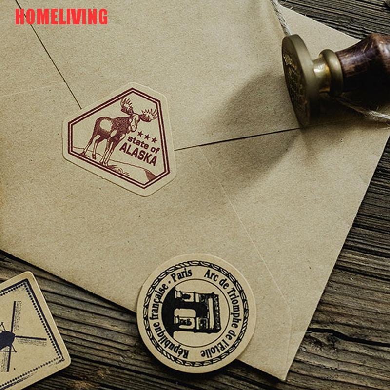 Hộp 46 Miếng Dán Giấy Phong Cách Vintage Dùng Trang Trí Nhật Ký / Quà Tặng DIY