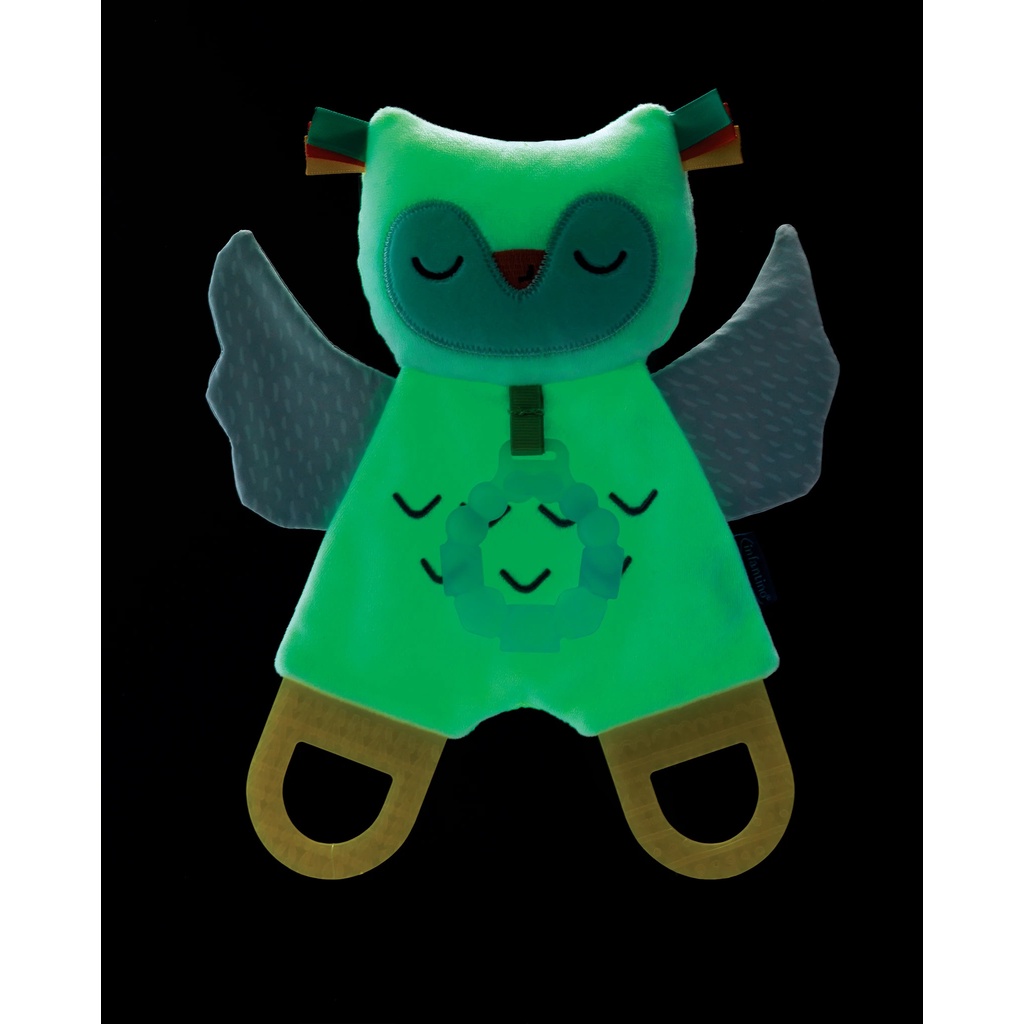 Đồ Chơi Vải Kiêm Gặm Nướu Hình Chú Cú Phát Sáng Trong Bóng Tối Infantino - Glow in the Dark Cuddle &amp; Teether Owl