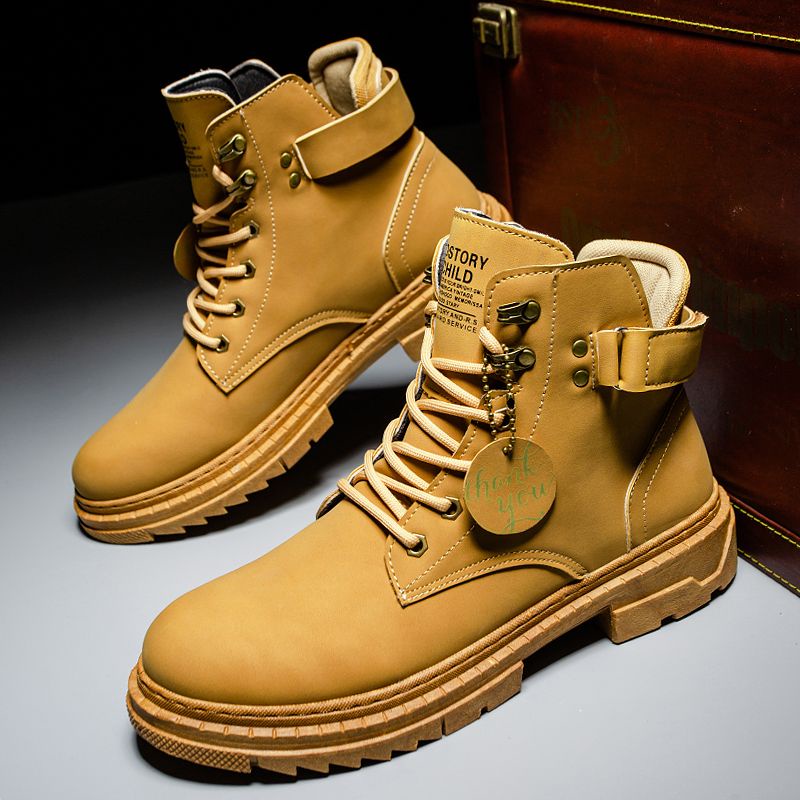 Giày Bốt Martin Da Cổ Cao Phong Cách Anh Quốc Thời Trang 2022 Cho Nam Size 39-44