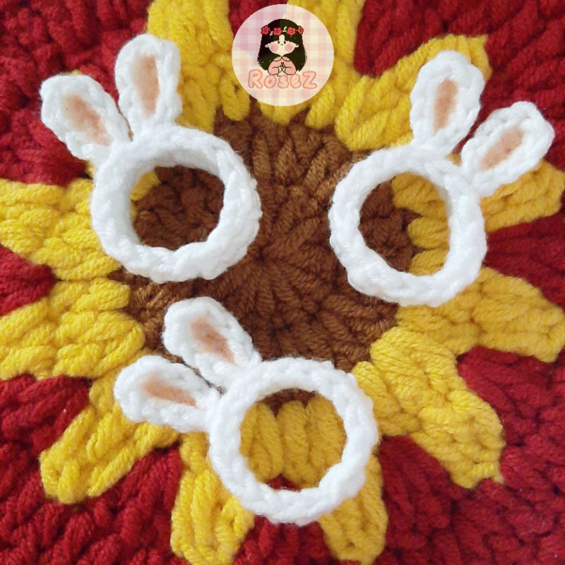 Nhẫn len tai thỏ/tai gấu handmade