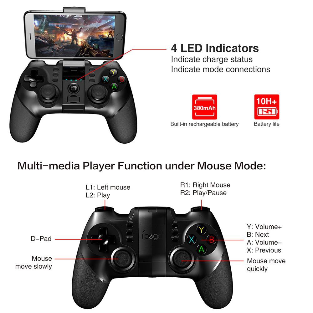 Tay cầm điều khiển chơi game Bluetooth IPEGA pg-9076 cho Android PC