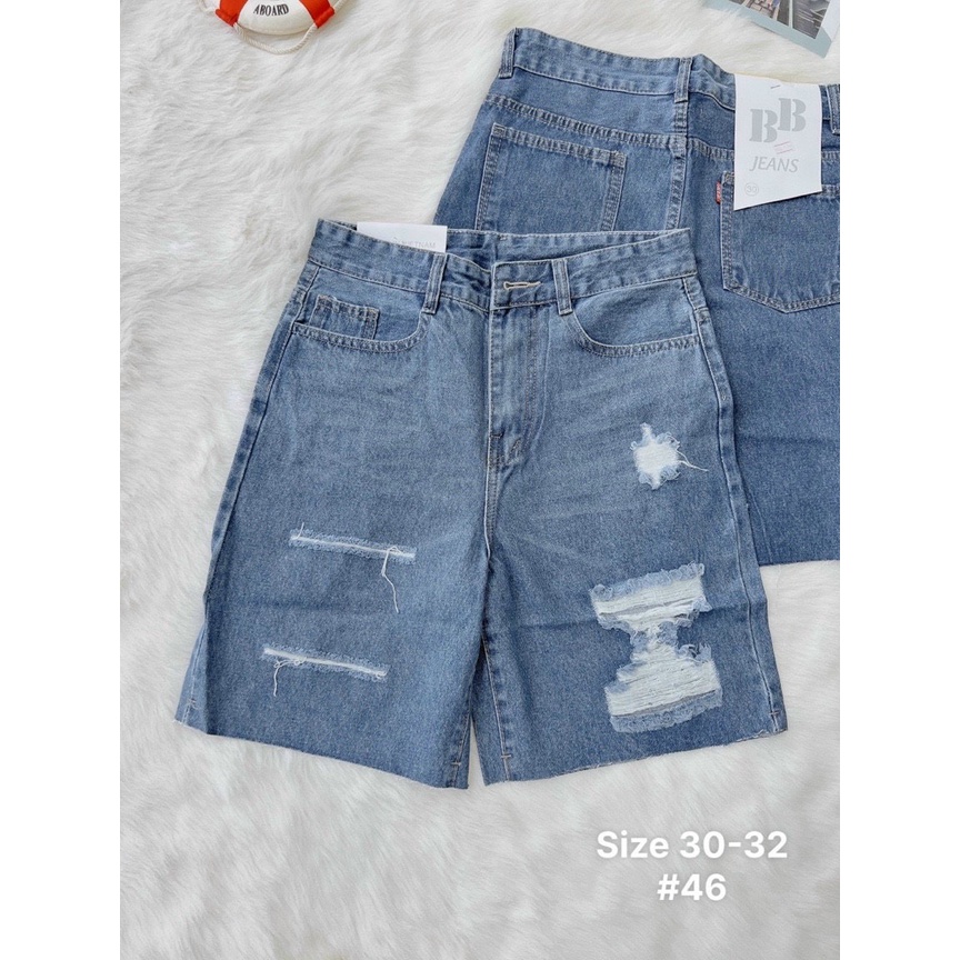 QUẦN JEANS NGỐ GIẢ RÁCH CÓ TÚI CHO NỮ DỄ PHỐI ĐỒ DẠO PHỐ