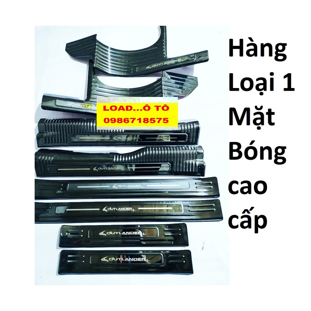Ốp Bậc Cửa, Nẹp Bước Chân Outlander 2023-2019 Loại 1 Mặt Bóng Mẫu titan Cao Cấp