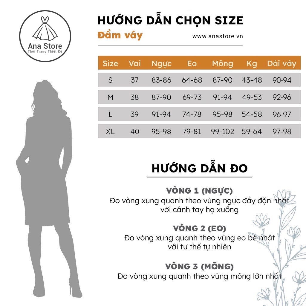 Đầm thiết kế ANA STORE D812 - Trắng HT cây