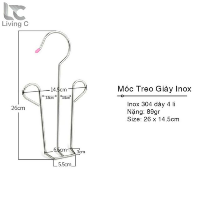 Móc treo inox giày đa năng