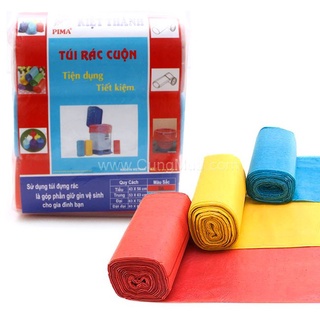 COMBO 1kg gồm 3 cuộn túi đựng rác tiện lợi màu đen size trung 55x65cm đựng được 7 Lít