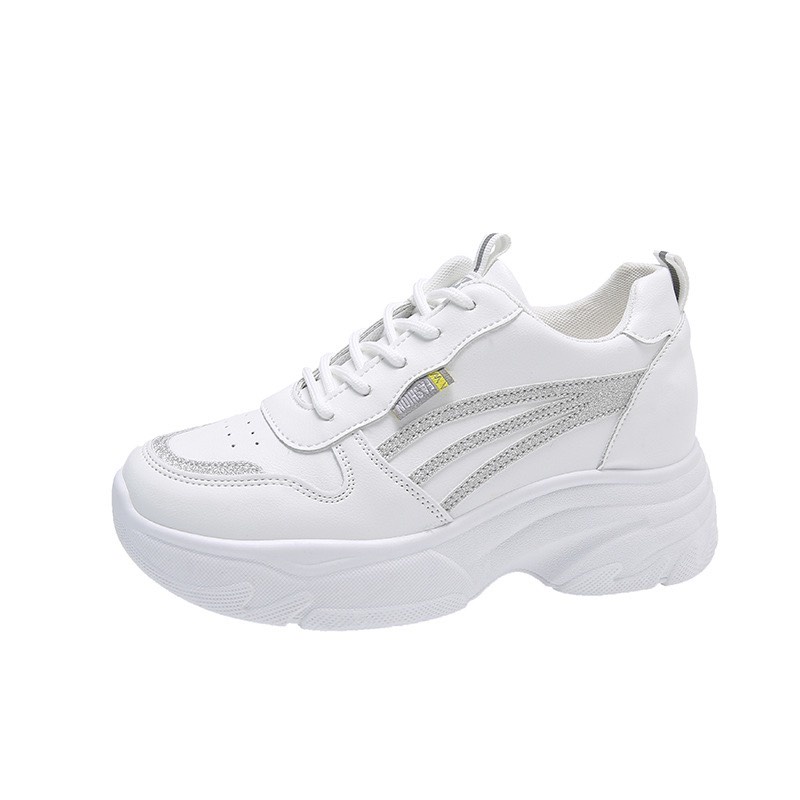 Giày MWC 0683 - Giày Thể Thao Nữ, Sneaker Da Đế Độn Tăng Chiều Cao, Siêu Tôn Dáng