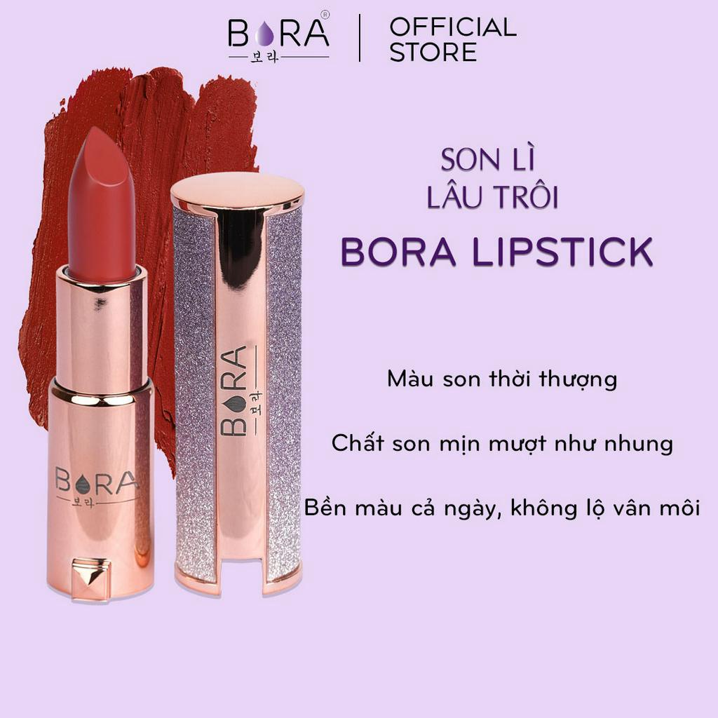 Son Kem Lì Dưỡng Ẩm Bora Cao Cấp Màu Cam Đất