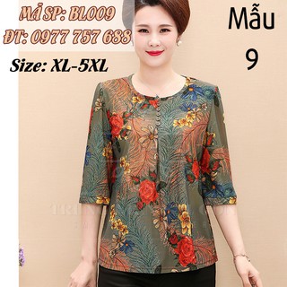 Chất đẹp - Áo thun lụa áo kiểu giấu bụng cho mẹ phụ nữ trung niên BL009