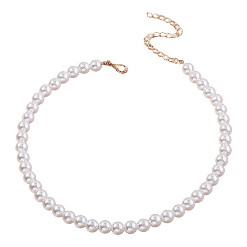 Dây Chuyền Mặt Kính Đính Ngọc Trai Giả 6MM/8mm/10MM