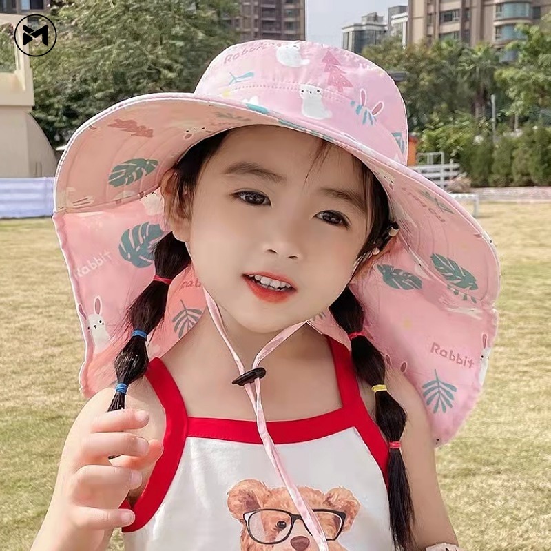 Mũ Rộng Vành Chống Nắng Chống Tia Cực Tím Thời Trang Mùa Hè Cho Bé 3-10 Tuổi