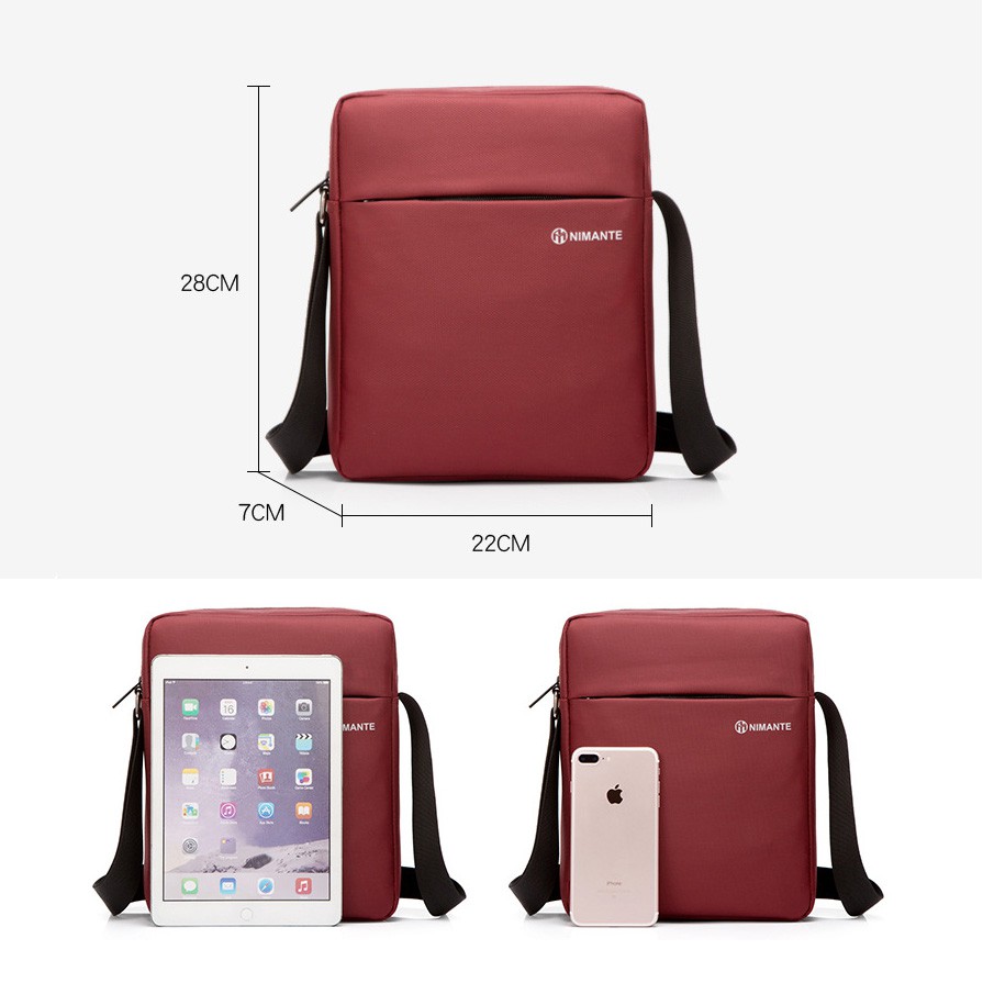 Túi Đeo Chéo Unisex Nimante NM6617 Để iPad Dày Dặn Vải Oxford 4 Màu Thời Trang Minigoo | BigBuy360 - bigbuy360.vn