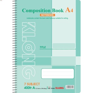 -Sổ lò xo đơn 400tr A4 KLONG, 7Subject; MS: 394 [Klong]
