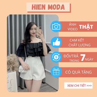 Áo trễ vai thô 3 tầng bo chun , áo kiểu nữ tiểu thư Hàn Quốc