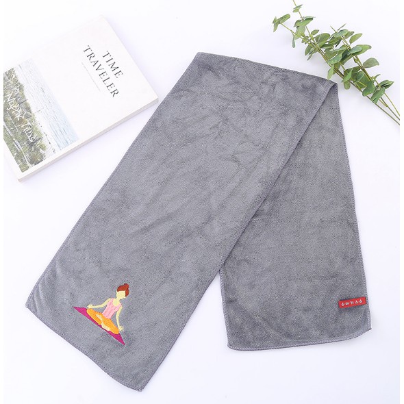 Khăn Cotton thể thao lau thấm mồ hôi thêu họa tiết hình cô gái, hỗ trợ tập Yoga, Gym
