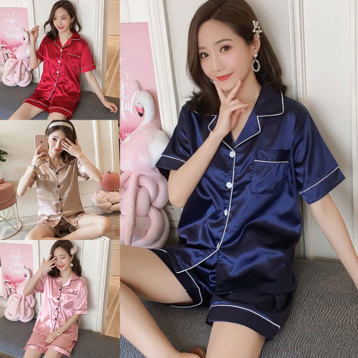 [Đồ bộ mặc nhà nữ] Bộ Pijama Lụa Cao Cấp Cộc Tay Nữ, Bộ Ngủ Nữ Mùa Hè Thoáng Mát Thoải Mái Dễ Chịu mẫu Pi1