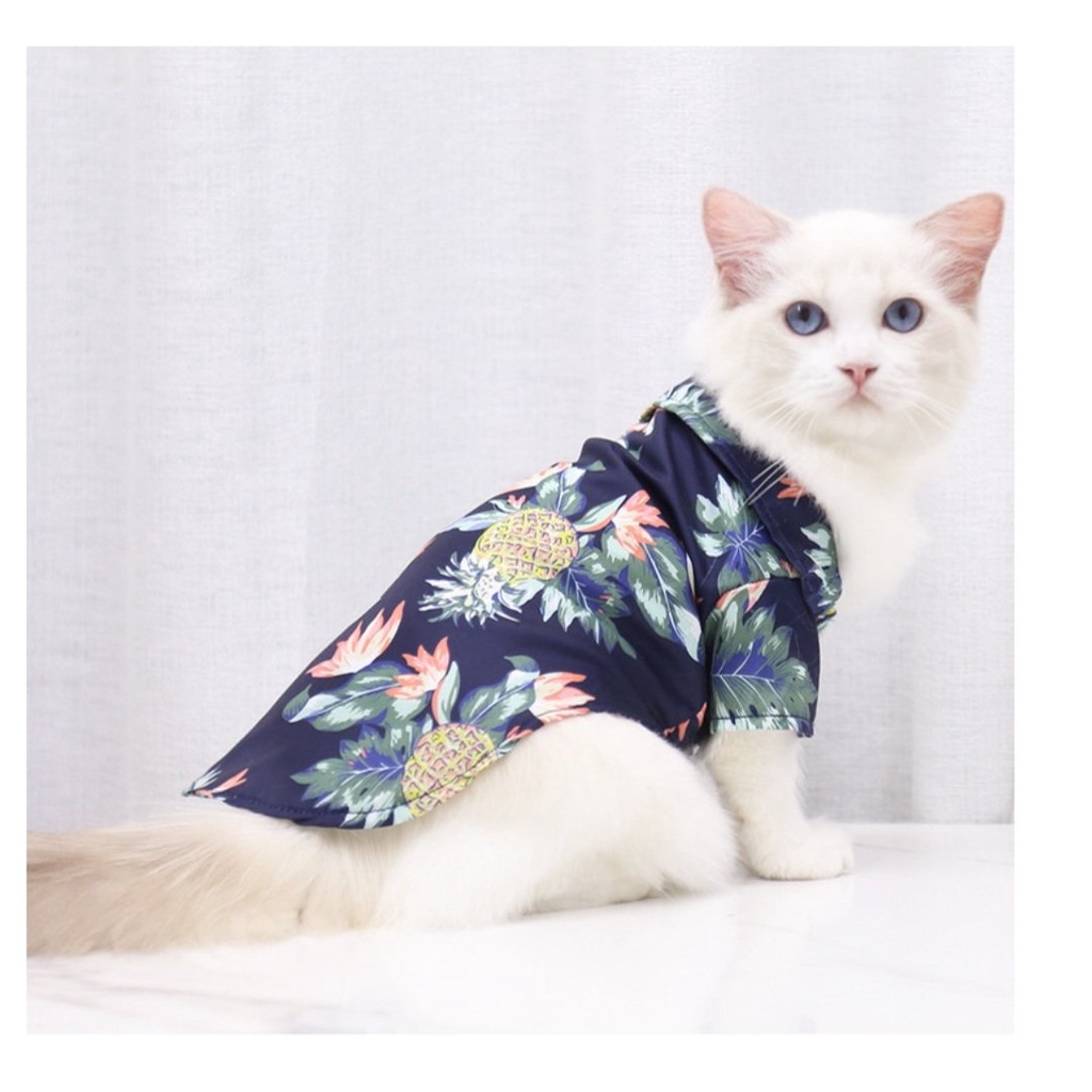 Áo sơ mi phong cách thời trang đi biển cho chó mèo - Hàng chuẩn đẹp như hình
