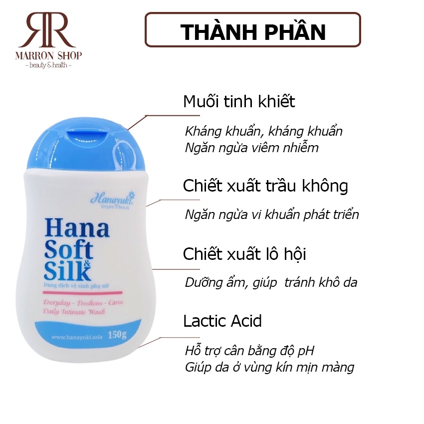 Dung dịch vệ sinh phụ nữ trầu không Hanayuki Hana Soft Silk 150g