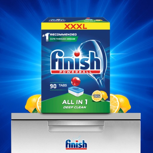 COMBO FINISH: Viên rửa bát All in one 90 viên + Muối 1,2kg