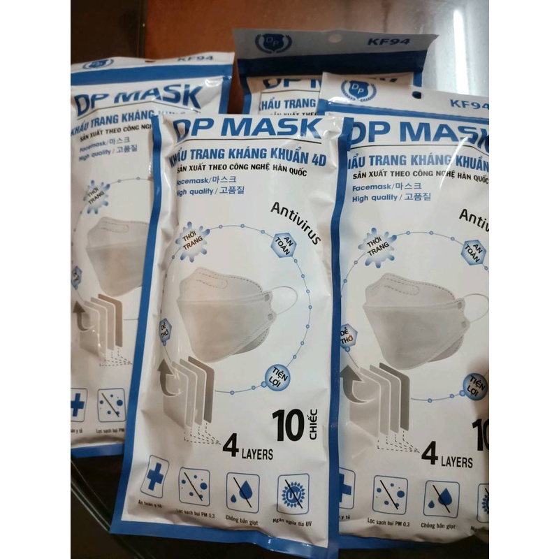 HÙNG 300 CHIẾC KHẨU TRANG KHÁNG KHUẨN 4D Đại Phát  MASK KF94