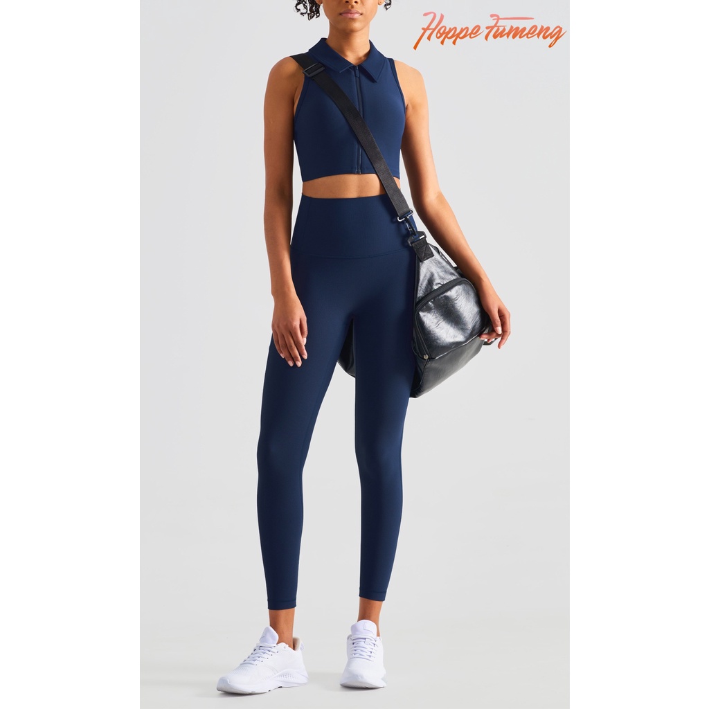 Set trang phục Hoppe Fumeng cho nữ gồm áo không tay có đệm mút nâng ngực và quần legging lưng cao