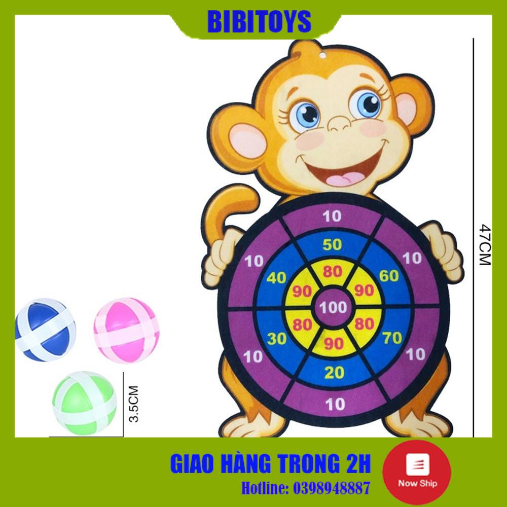[GÍA SP MỚI] Bảng phi tiêu bóng dính cho bé, bảng ném bóng gai tính điểm hình con vật ngộ nghĩnh tặng kèm 3 trái bóng