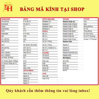 Kính cường lực Full Màn Xiaomi Redmi note 4x, Note 5/5Pro, Note 7/7pro, Note 8, Note 8 pro, Note 9, Note 9s, Note 9 pro