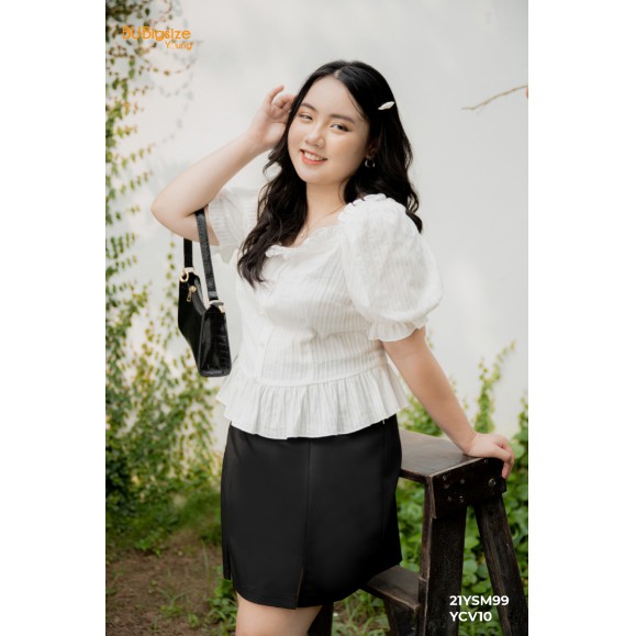Áo Peplum cúc ngọc BIGSIZE 55kg đến 95kg - 21YSM99 - [BU Bigsize Young]
