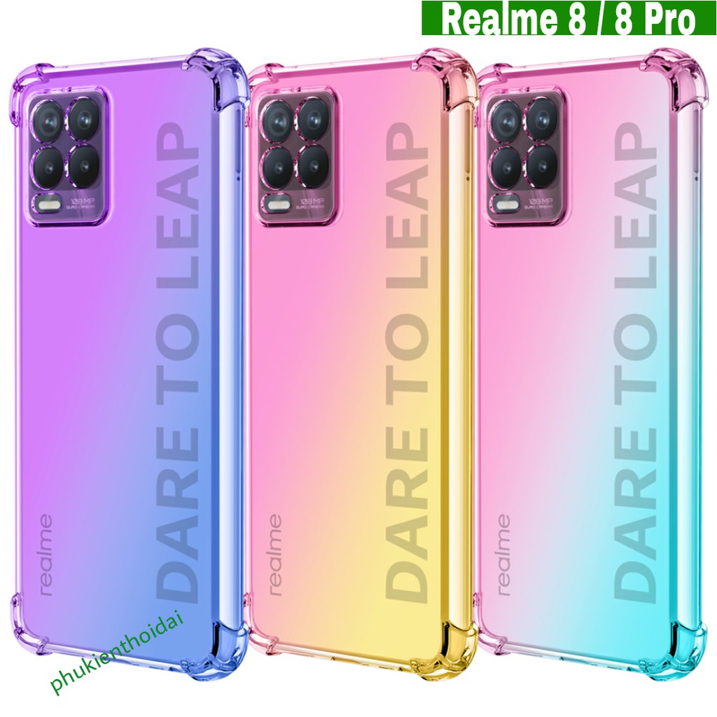Ốp lưng Oppo Realme 8 4G / Realme 8 Pro / Realme 10 dẻo đa sắc lồi 4 góc chống sốc cao cấp