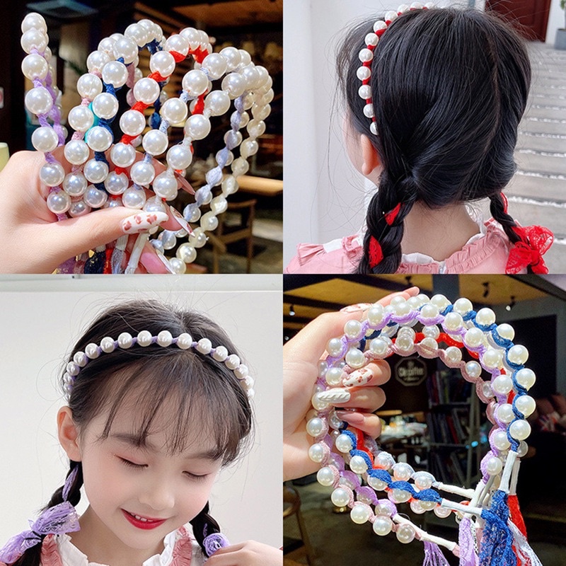 Bờm băng đô cho trẻ em, phụ kiện tóc bằng ren Hàn Quốc xinh xắn cho bé gái