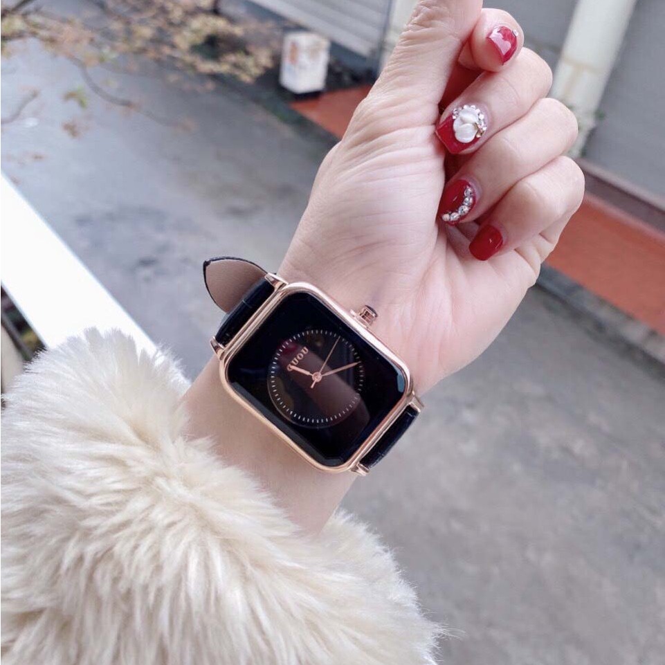 Đồng hồ thời trang nữ OUOU OU01 dây da êm tay, nhiều màu dể dạng phố đổ | BigBuy360 - bigbuy360.vn