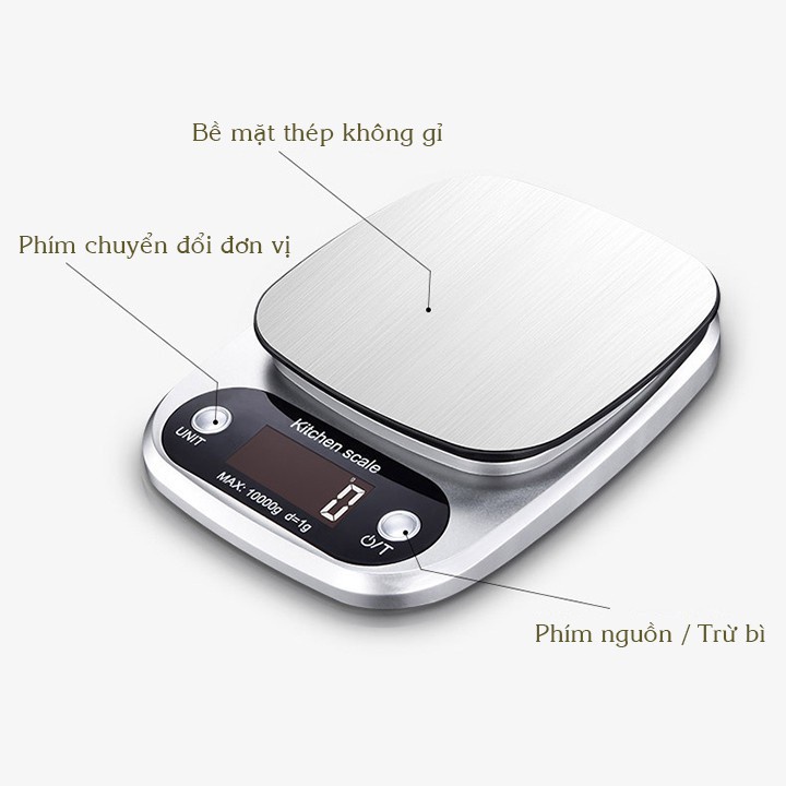 Cân tiểu ly điện tử nhà bếp High Precision N5 chính hãng - Dãi 0.1 - 3Kg - Bảo hành 1 tháng