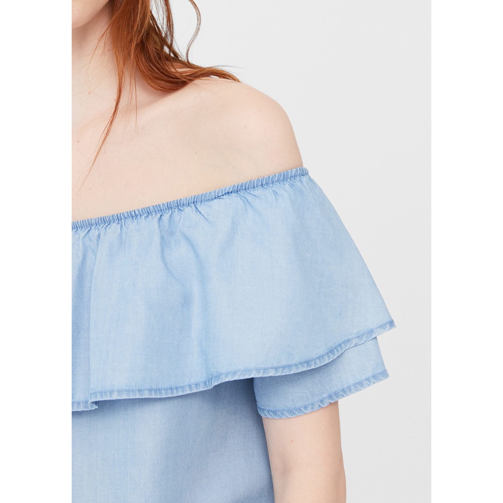 Áo kiểu hở vai mango auth