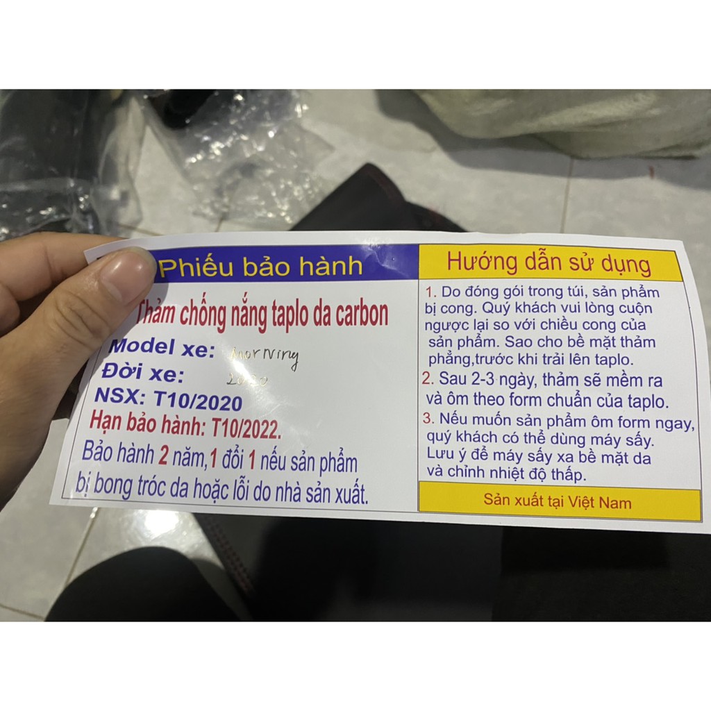 Thảm Taplo xe KIA: K3, Cerato - Da vân Carbon cao cấp