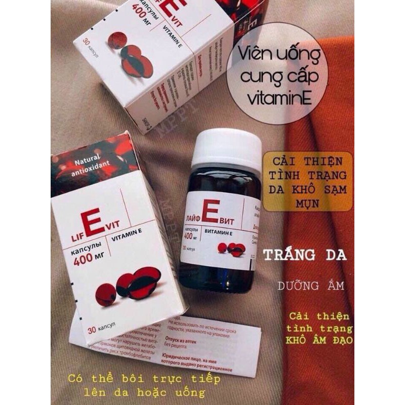 E đỏ Nga lọ thủy tinh 30v 400mg