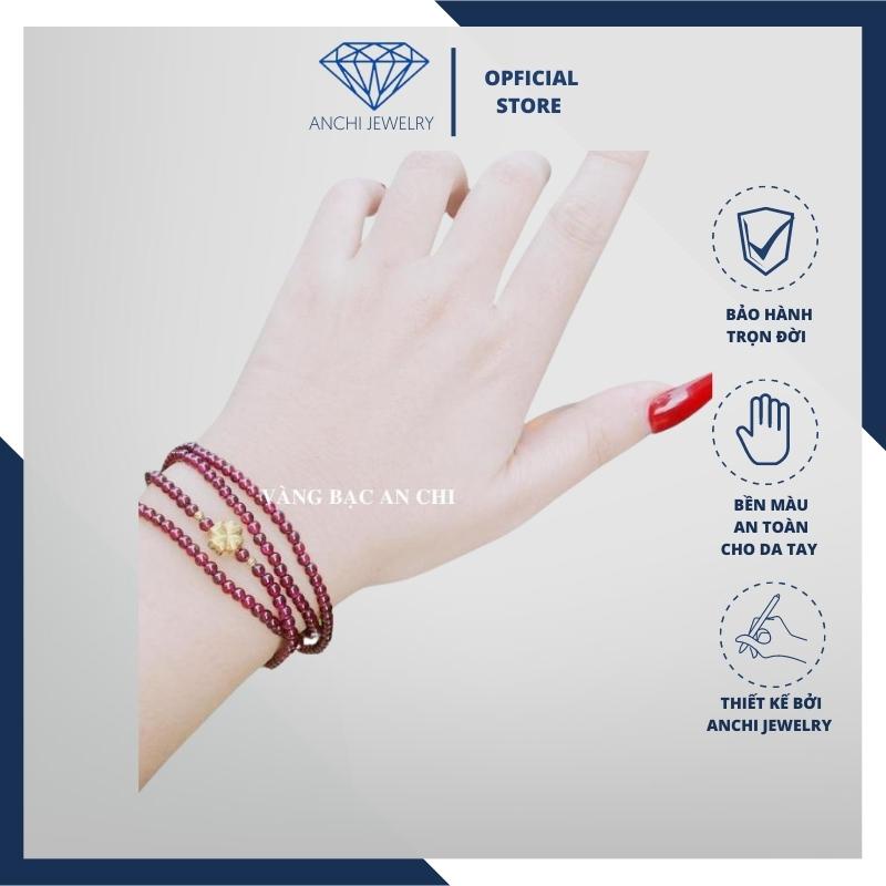 Vòng tay đá garnet hồng lựu phong thủy mệnh hỏa / thổ, An chi jewelery